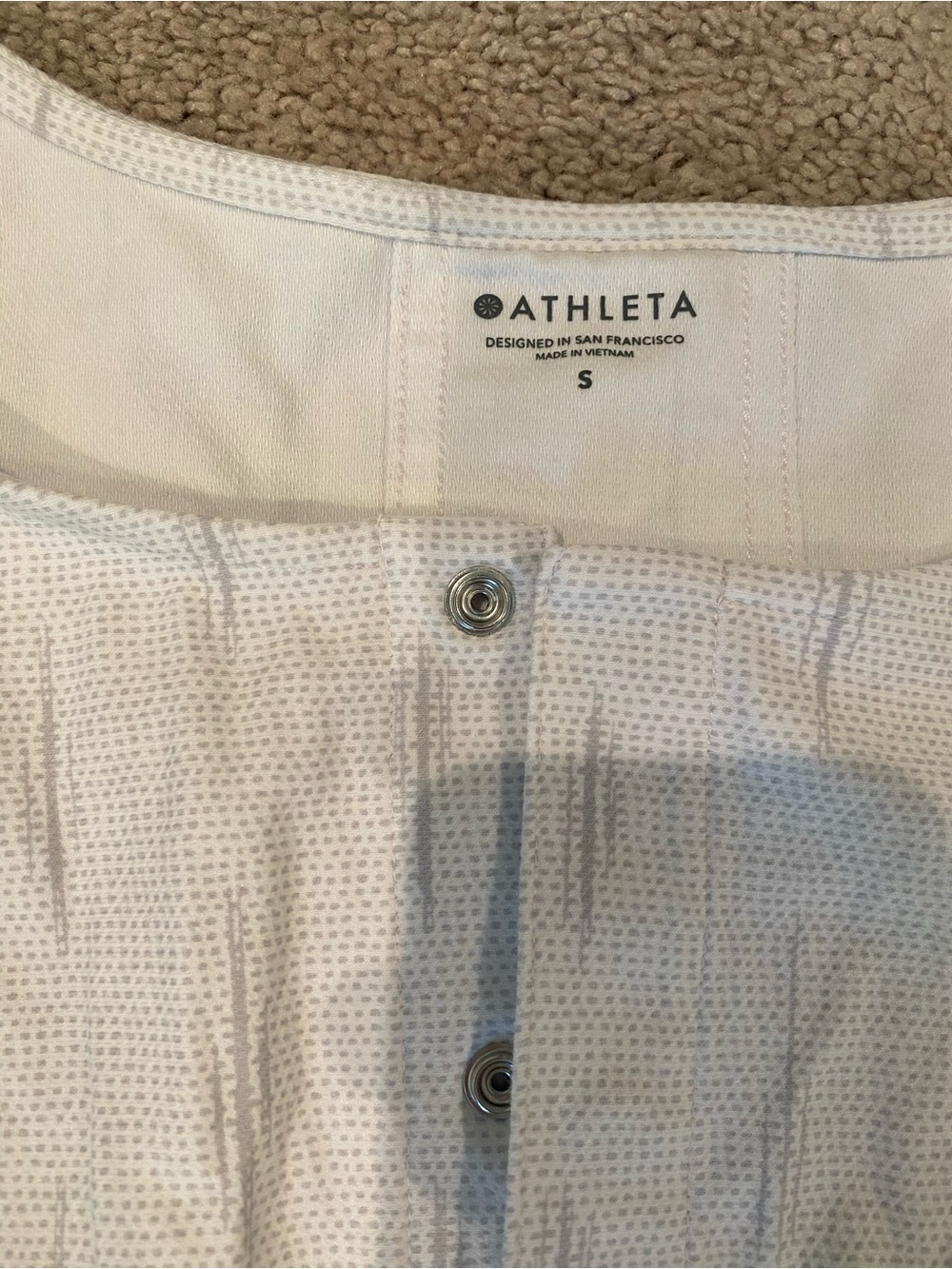 Athleta Cream Sleeveless Snap-Front Romper - Picture 2 of 4